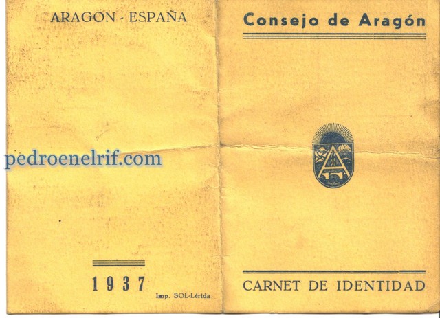 Carnet de identidad del Consejo de Aragón.